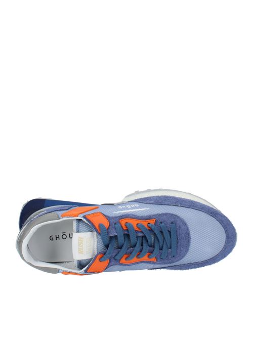 Sneakers modello RUSH GROOVE in camoscio e tessuto GHOUD | RGLM MS28CELESTE-ARANCIO